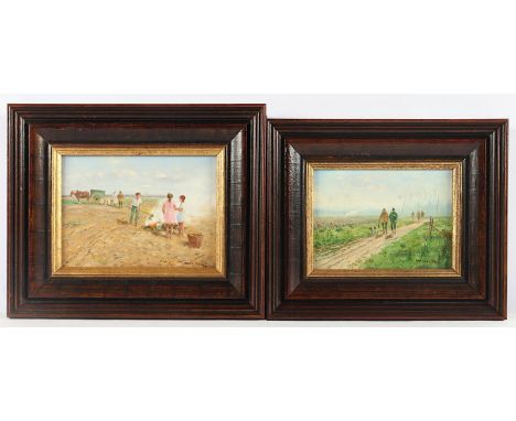 MÖRITZ, Fritz (1922-1994), "Paar Sommerlandschaften", Öl/Malplatte, 16 x 22 und 13,5 x 19, jeweils signiert, R.