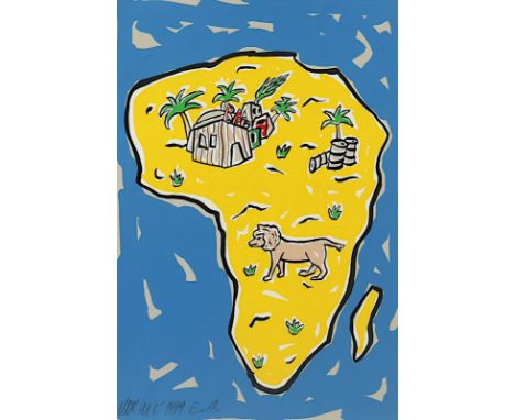 GÖTZE, Moritz, "Afrika", Farbserigrafie, 45 x 31, bez. E.A., handsigniert, R.
