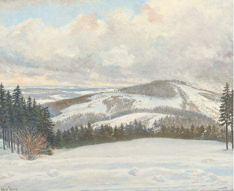 NONN, Carl (1876-1949), "Winter in der Eifel", Öl/Lwd., 57 x 70, unten links signiert und "Bonn" bez., R.