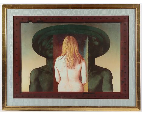 HAUSNER, Rudolf, "Eva ist in mir", Farblithografie, 57 x 76, handsigniert, R.