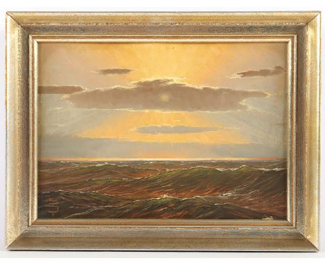 SCHULZ, Fritz Wilhelm (1884-1962), "Sonne auf wogendem Meer", Öl/Malkarton, 21 x 29, unten links monogrammiert, R.