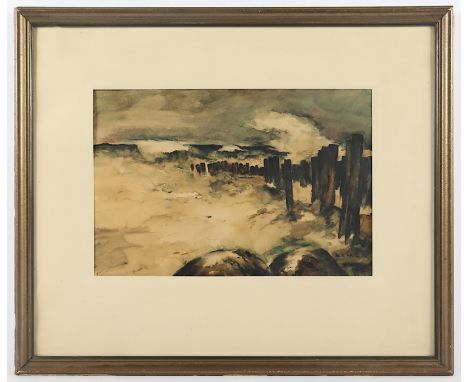 SCHMETZ, Wilhelm (1890-1938), "Landschaft", Aquarell/Papier, 26 x 39 (Passepartoutausschnitt), unten rechts signiert, R.