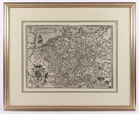DEUTSCHLAND, "Germania", Kupferstich, 37 x 51, ORTELIUS, gut erhalten, 17.Jh., R.