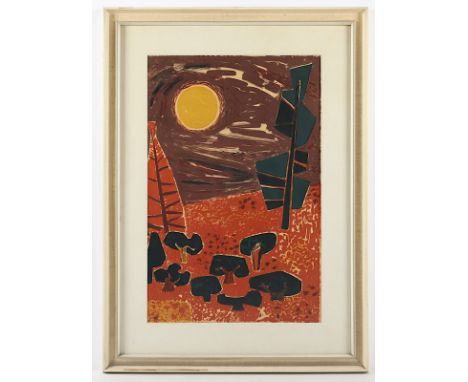 MODERNER GRAPHIKER, vielleicht Kliemann, Original-Farbholzschnitt, 54 x 36, unsigniert, R.