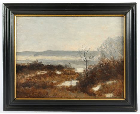 MONOGRAMMIST A.20.JH., "Landschaft im Spätherbst", Öl/Lwd., 38 x 50, doubliert, unten rechts monogrammiert "MCA", R.