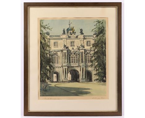 MEURER, Ernst (1884-1956), "Blick auf das Koblenzer Tor in Bonn", Aquarell/Papier, 47 x 40, unten links monogrammiert und "51