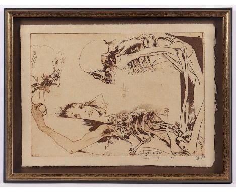 JANSSEN, Horst, "Scherzo", Original-Radierung, 21 x 29, handsigniert und datiert '84, R.