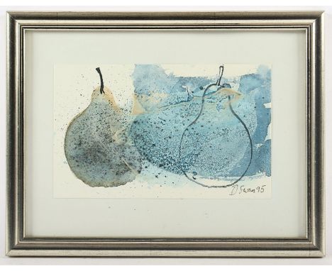 SWAN, Douglas, "Birnen", Mischtechnik/Papier, 12 x 18, unten rechts handsigniert und datiert '95, R.