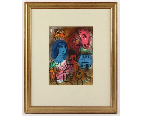 CHAGALL, Marc, "Composition", Original-Farblithografie, 31 x 25, R.