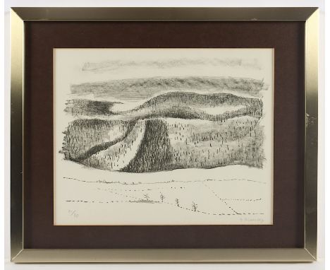 MARCKS, Gerhard, "Landschaft", Original-Lithografie, 30 x 37, nummeriert 21/30, handsigniert, R.
