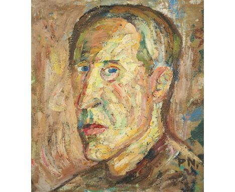 NICOLAISEN, Peter (1894-1989), "Portrait eines Mannes", Öl/Nessel, 54 x 48, unten rechts monogrammiert