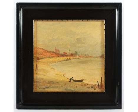 WECKMÜLLER, Curt (*1877), "Küstenlandschaft", Öl/Lwd., 36,5 x 36, unten links signiert, R.