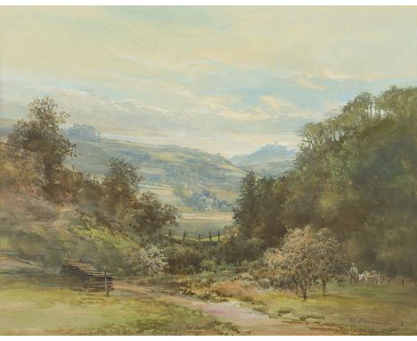 SIEBENEICHER, Clemens (1921-2002), "Eifellandschaft bei Nürburg", Aquarell/Papier, 35 x 45 (Passepartoutausschnitt), unten re