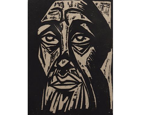 PECHSTEIN, Max, "Kopf", Original-Holzschnitt, 11 x 8, erschienen im Almanach auf das Jahr 1920, herausgegeben von Fritz Gurli