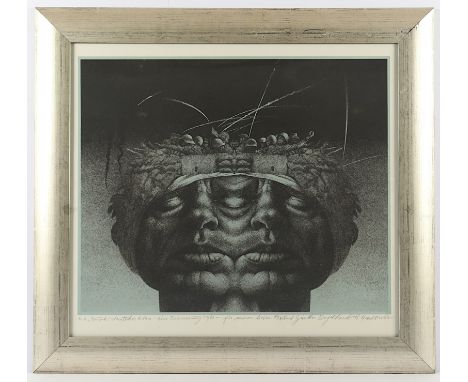 HAUSNER, Rudolf, "Deutsch-deutscher Adam - eine Erinnerung", Original-Farblithografie, 50 x 60, E.A., handsigniert und datier