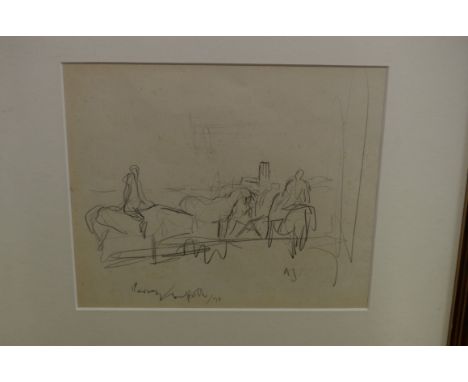Sir Alfred Munnings, an interesting archive of sketches, correspondence and ephemera, to include: five pencil sketches of fig
