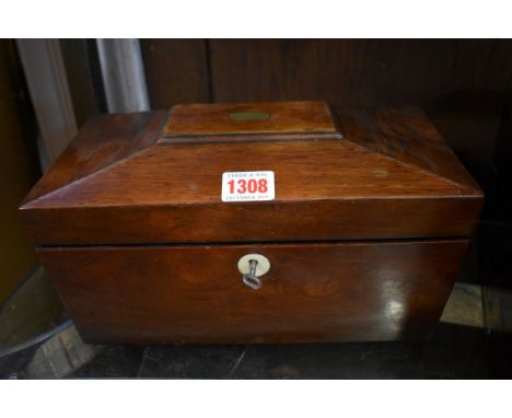 A 19th century rosewood tea caddy,&nbsp;28cm wide.&nbsp; 