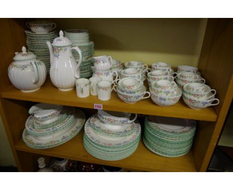An extensive Royal Worcester 'English Garden' pattern tea and dinner service.&nbsp; 