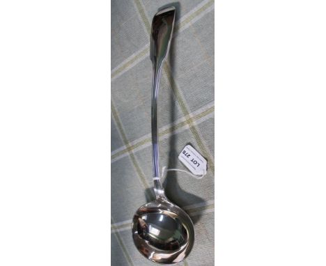 A quality fiddle and thread patterned soup ladle 