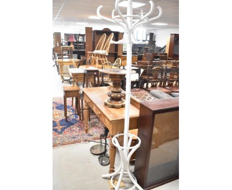 A traditional painted bentwood hat/coat stand