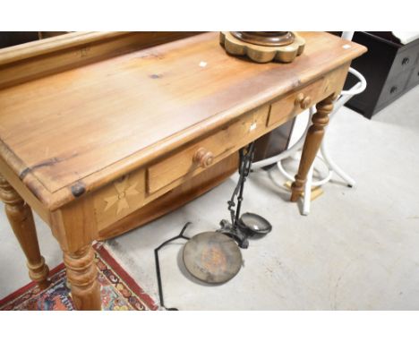 A natural pine side/console table, width approx. 120cm