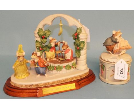 A Border Fine Arts Brambly Hedge limited edition group, The Millennium Snow Ball, B0555, and The Millennium Snow Ball trinket