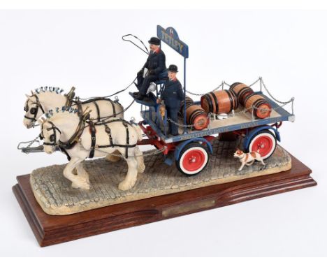 A Border Fine Arts limited edition group, Gentle Giants (Tetley's Drays) 246/750, PJ01, boxed with certificate  See illustrat