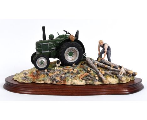 A Border Fine Arts limited edition group, Hauling Out (Field Marshall Tractor), 1048/1500, JH98, boxed with certificate  See 