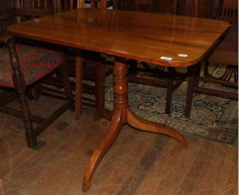 A 19th century mahogany tripod table, 61 cm diameter, and another tripod table (2)