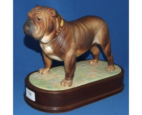 A Royal Worcester figure, The Bulldog, 3822, with wooden stand