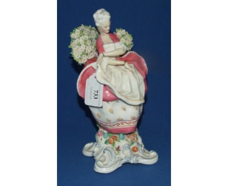 A Royal Worcester figure, Amaryllis, pink dress, 3108, with puce mark to base (restored)