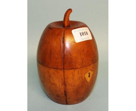 A tea caddy, in the form of a melon, 16 cm high