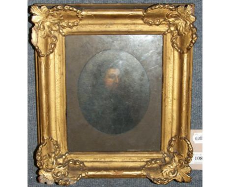 English school, a portrait of a gentleman, oil, oval, 14 x 12 cm