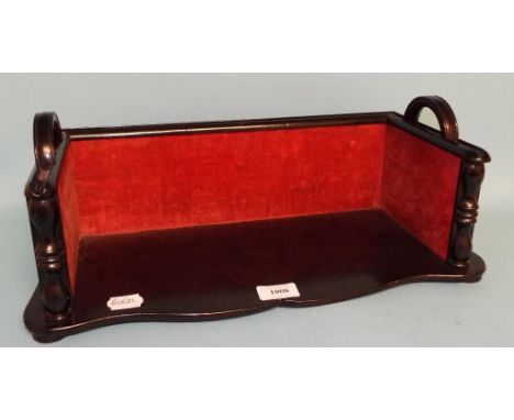A late Victorian ebonised and beadwork book trough, 46 cm wide