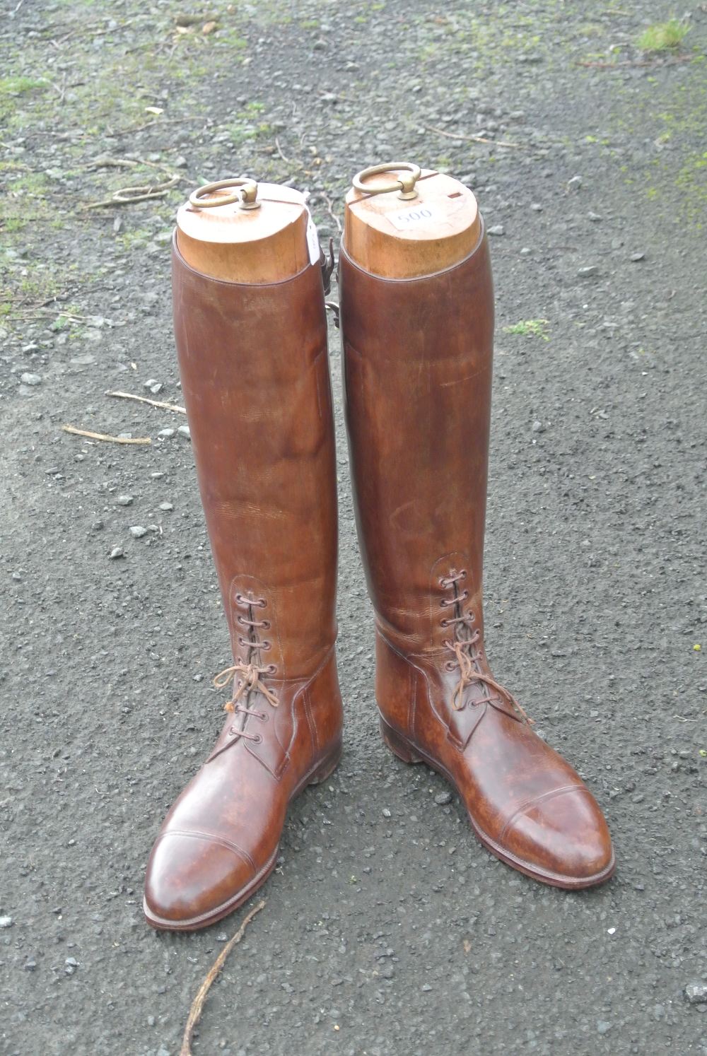 MILITARIA A pair of antique early Military Officers riding boots