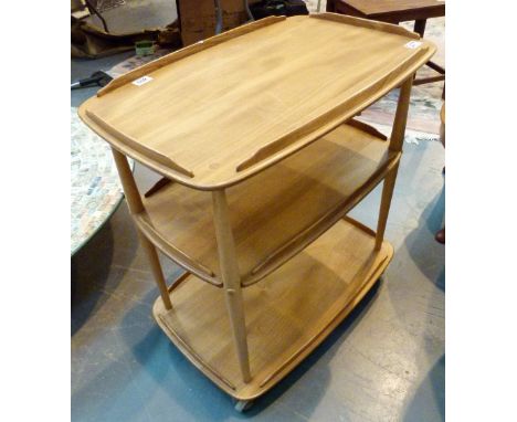 ERCOL GOLD LABEL ELM TROLLEY. Ercol drinks trolley made from elm - gold label 