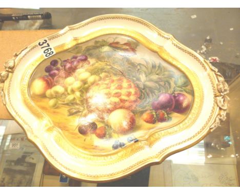 LARGE WORCESTER STYLE PLATTER. Large hand painted Worcester style platter 