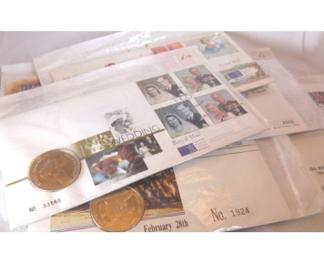 FIRST DAY COVERS. First day coin covers up to £5 coins