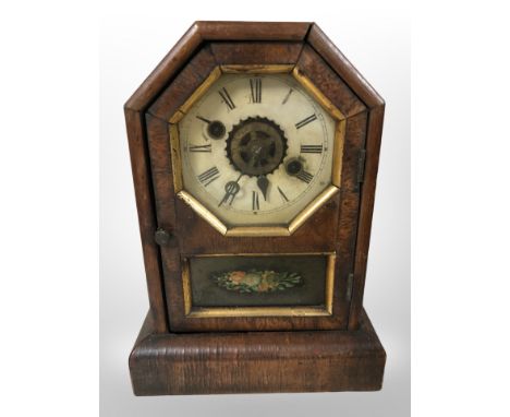 A 19th century American mantle clock, height 25 cm