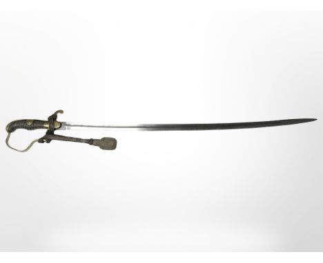 An Imperial German/ Prussian M 1835 pattern rifle officer's sabre with plain fullered blade and sword knot, blade 77cm. 