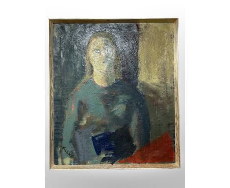 Danish school : Abstract portrait, oil on canvas, 59cm x 69cm.