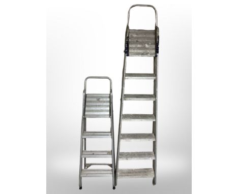 Two aluminium step ladders 