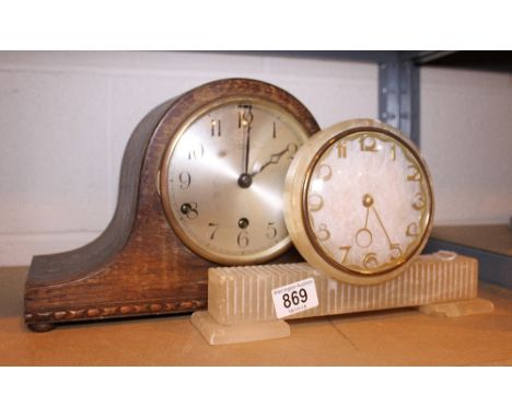 FRENCH CLOCK. Art Deco French clock and another example