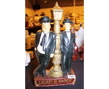 LAUREL & HARDY FIGURINES. Hand painted ceramic Laurel & Hardy figures