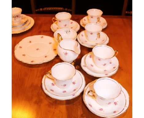 CHINA TEA SERVICE. Lubern bone china tea service, 21 pieces