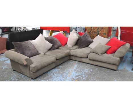 CORNER SOFA, in two sections, 280cm W x 67cm H x 280cm D.