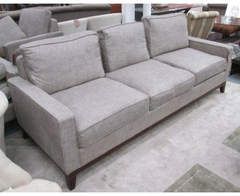 SOFA, three seater, with grey upholstery, (bought from Sofa.com) 249cm L x 101cm H x 95cm D. (with faults)