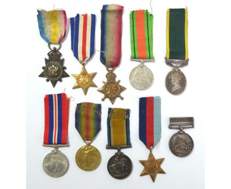 A family group of medals comprising Afghanistan 1878-79-80 Medal (heavily worn) with 'Kandahar' clasp and Kabul to Kandahar 1