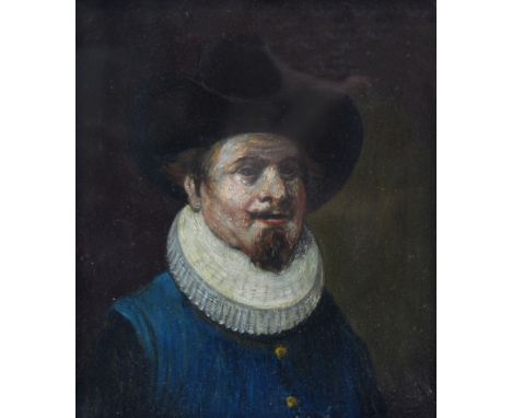 LAJOS KOLOZSVARY (Hungarian 1871-1937);&nbsp; oil on board, portrait study of a 17th century gentleman, signed, 15 x 12cm, fr