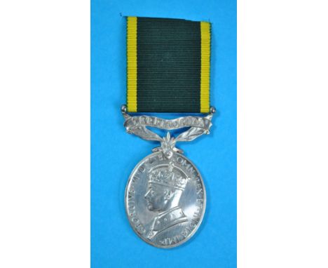 A George VI Territorial Efficiency Medal awarded to 920032 Gnr. H. Gordon R.A. with part of original award letter.Additional 